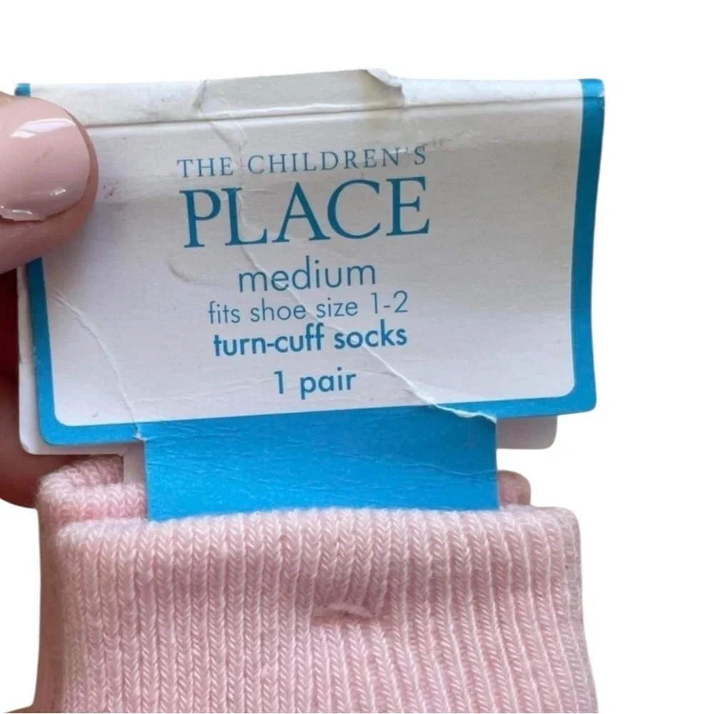 4/$25 The Children’s Place Pink Ruffle Fold Over Ankle Socks Size Medium